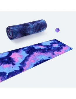 6 Colours Yoga Towel Mat Non-Slip Pilates Portable Exercise Mat Home Fitness- Blue