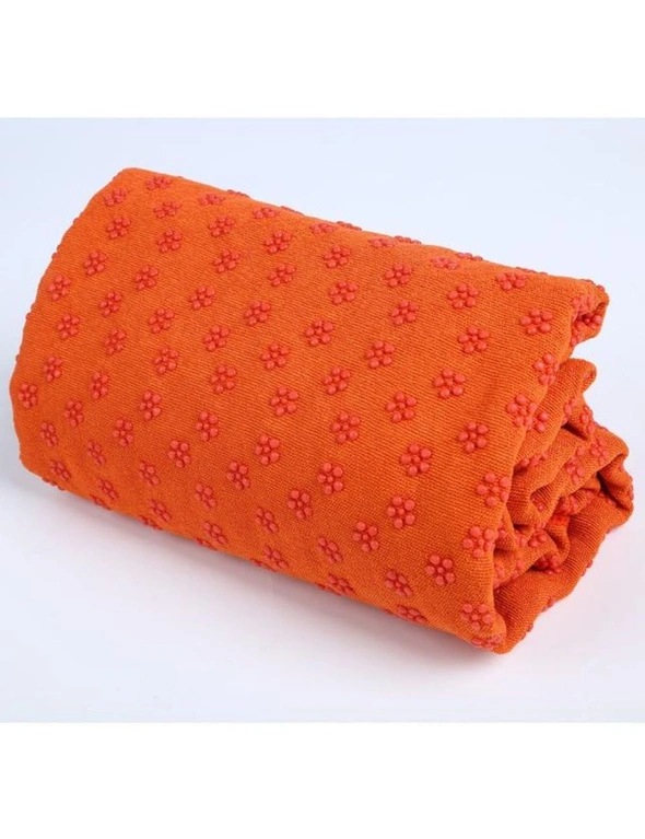 Soft Yoga Mat Non-Slip Towel Mat Pvc Floral Printed Fitness Yoga Equipment Home Gym - Orange, hi-res image number null