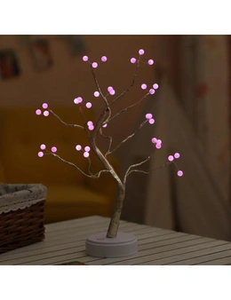 Indoor Led Fairy Lights Tree Usb 3D Table Lamp Home Decor - 36 Leds Pearl Pink