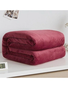 Super Soft Fleece Blanket 220Gsm- Wine- 200x230cm (78x90inch)