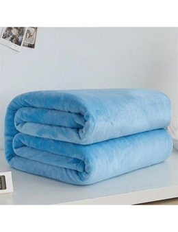 Super Soft Fleece Blanket 220Gsm- Sky Blue- 150x200cm (58x78inch)