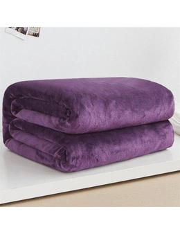 Super Soft Fleece Blanket 220Gsm- Dark Purple- 150x200cm (58x78inch)