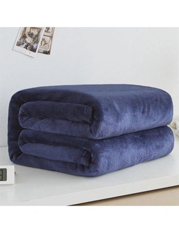 Super Soft Fleece Blanket 220Gsm- Dark Blue- 200x230cm (78x90inch)