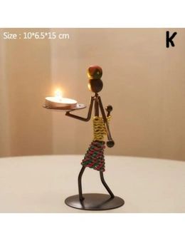 Vintage Metal Tealight Candle Holders Figurines Home Decor Gifts - K