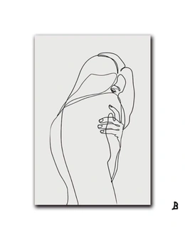 Abstract Feminine Beauty Minimalist Wall Art Unframed Canvas Print- 50x70cm No Frame- B