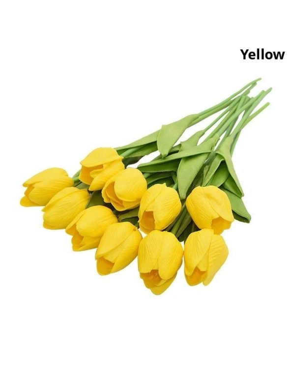 Colourful Tulips Artificial Flowers Home Decor - Yellow, hi-res image number null