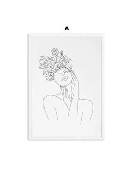 Abstract Botanical Canvas Drawing Style Prints Home Decor- 30x40cm- Style A