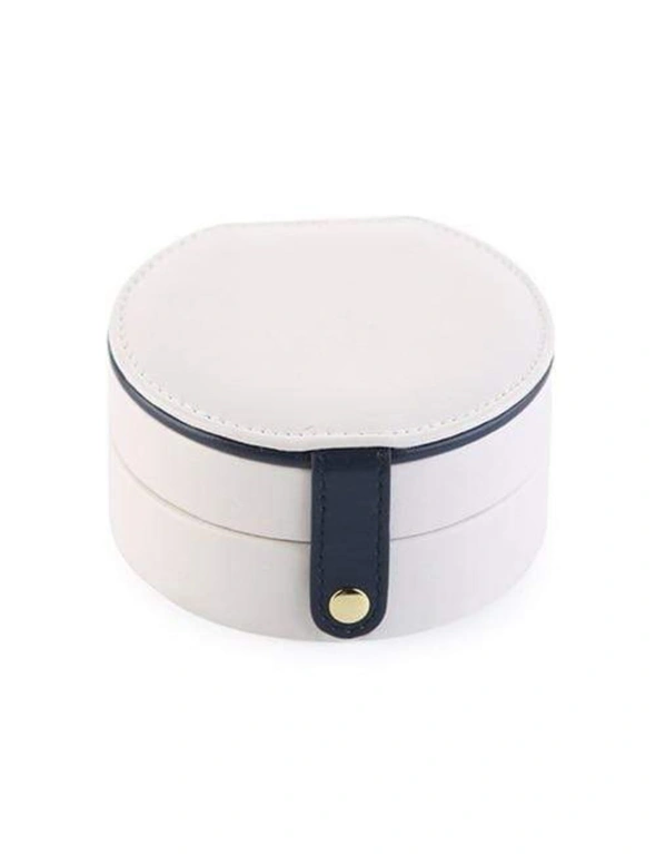 Travel Jewelry Case Portable Pu Leather Jewellery Storage Holder - White, hi-res image number null