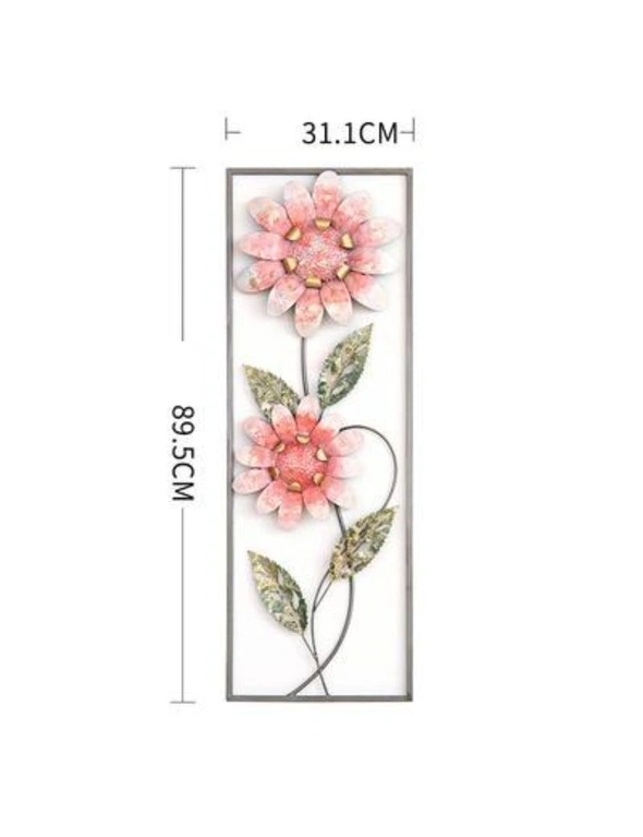 Modern Wrought Iron 3D Flower Or Birds Hanging Wall Decorations Home Decor- Pink Flowers, hi-res image number null