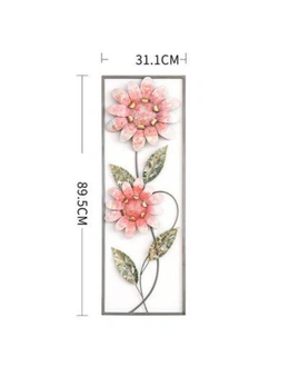 Modern Wrought Iron 3D Flower Or Birds Hanging Wall Decorations Home Decor- Pink Flowers