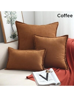 Suede Throw Pillows Cushion Covers Comfortable Home Decor - Coffee - 30 X 50 Cm