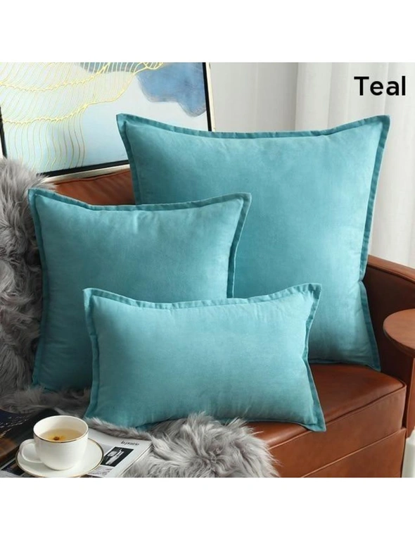 Suede Throw Pillows Cushion Covers Comfortable Home Decor - Teal - 30 X 50 Cm, hi-res image number null