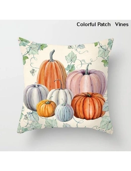 Watercolour Pumpkin Cushion Covers- Colorful Patch + Vines