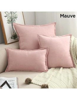 Suede Throw Pillows Cushion Covers Comfortable Home Decor - Mauve - 60 X 60 Cm