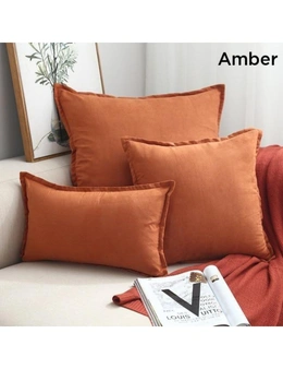 Suede Throw Pillows Cushion Covers Comfortable Home Decor - Amber - 45 X 45Cm
