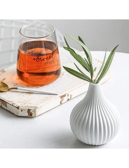White Teardrop Vase Simple Home Decor - Lines