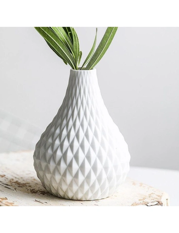 White Teardrop Vase Simple Home Decor - Diamonds, hi-res image number null