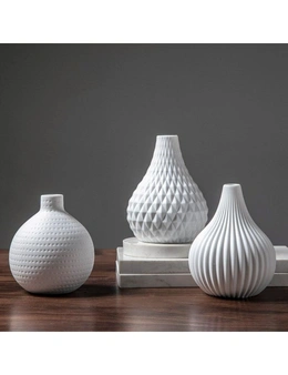 White Teardrop Vase Simple Home Decor - Full Set