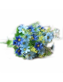 28 Head Cineraria Artificial Flower Bouquet - Blue