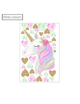 Unicorn and flower girls nursey wallpaper- White Unicorn