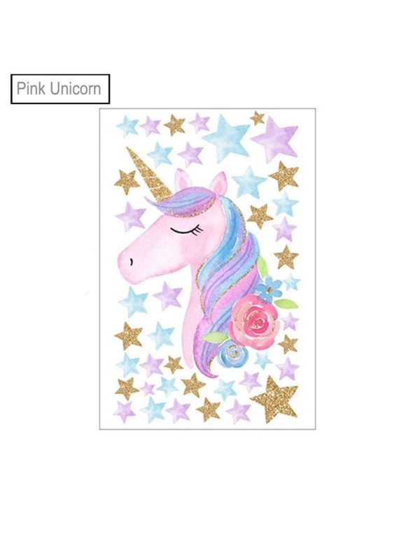 Unicorn and flower girls nursey wallpaper- Pink Unicorn, hi-res image number null