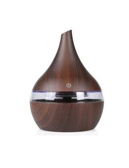 Humidifiers Portable 300ml Usb Ultrasonic Aroma Diffuser With Seven-Colour Led- Dark Wood