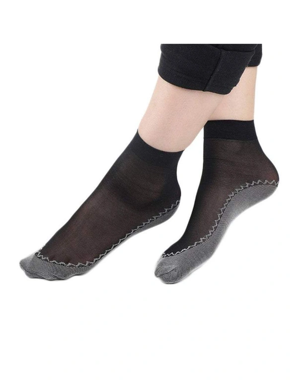 Socks & Tights 5 Or 10 Pairs Of Silky Sole Stocking Socks For Women - Black - 5-Pair, hi-res image number null
