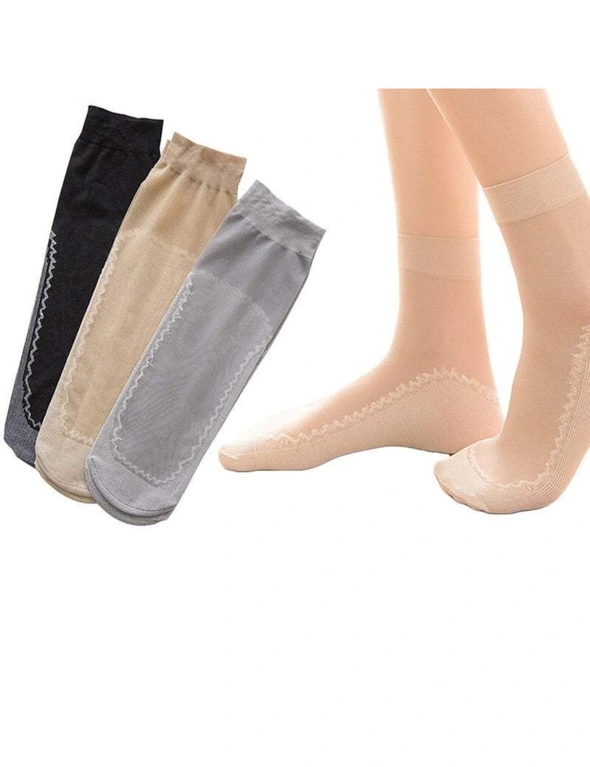Socks & Tights 5 Or 10 Pairs Of Silky Sole Stocking Socks For Women - Black - 5-Pair, hi-res image number null