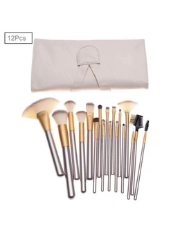 Makeup Brushes Elegant Champagne Gold Make Up Brush Set Cosmetic Tools - 12/Set