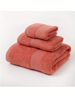 Towels 3Pcs Soft Cotton Towel Set Lightweight Bath Towels- Red