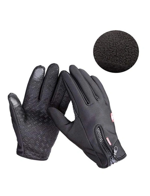 Outdoor & Ski Gloves Unisex Touch Screen Sports Bike Gloves - Black - L, hi-res image number null