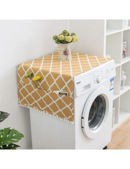 Faux Linen Washing Machine Cover With Pocket Home Storage Solutions- 55X130cm- 15