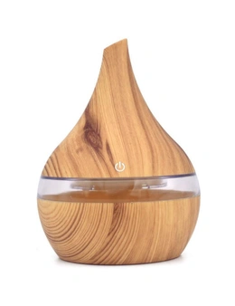 Air Diffusers 300ml Wood Grain Usb Electric Aroma Air Diffuser- Light Wood