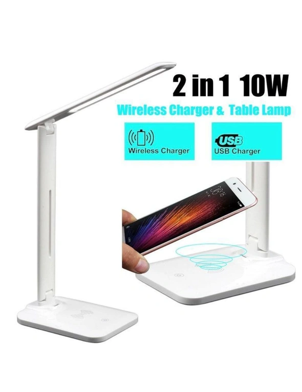 Table & Desk Lamps Multifunctional Led Desk Lamp With Wireless Charger - White, hi-res image number null