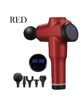 Massagers Lcd Display Sports Muscle Relaxer Electric Handheld Massager- Red