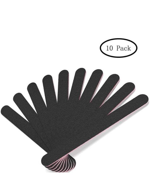 10 pcs double sided 100/180 grit nail buffer - Black, hi-res image number null