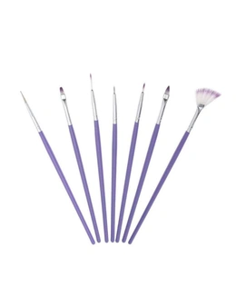 Nail Art 7Pcs Purple Brush Set - Purple