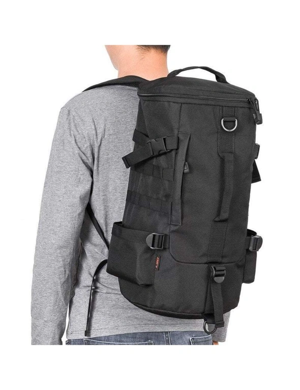 Black Outdoor Multi-Purpose Backpack Travel Hiking Fishing Tackle Bag-  Black