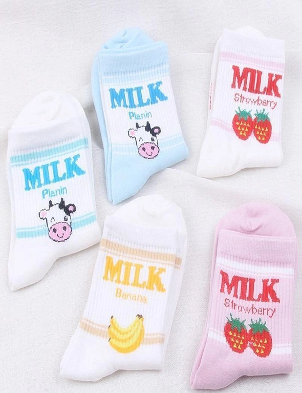 Strawberry Milk Socks - White Strawberry Milk, hi-res image number null