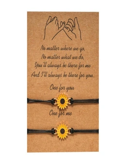 Vintage Jewelry Sunflower Bracelets Gold Sunflower Quote Wish Bracelet - Wish