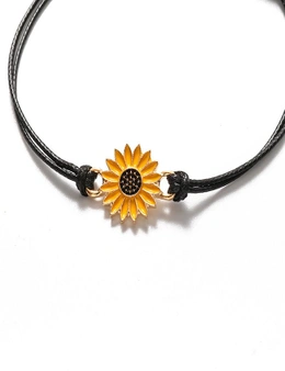 Vintage Jewelry Sunflower Bracelets Gold Sunflower Quote Wish Bracelet - Wish