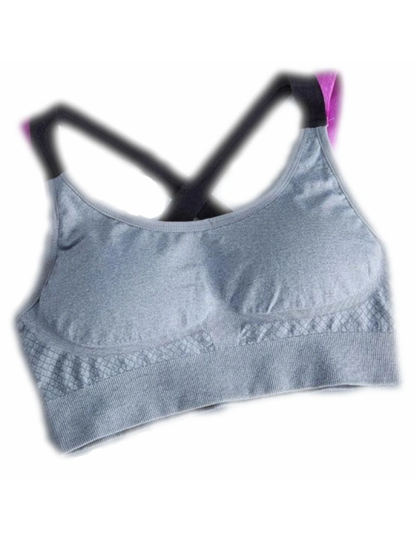 Push Up Padded Gray Sports Bra For Women Ideal For Yoga, Fitness