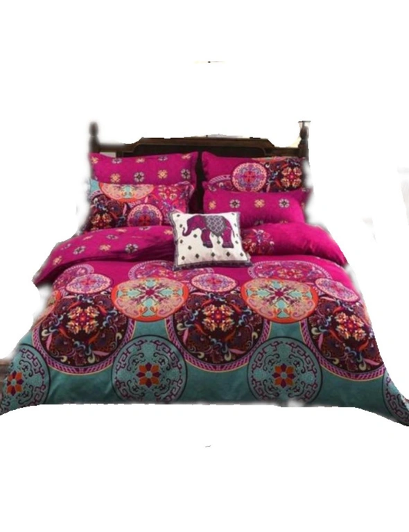 Boho Printed Duvet Cover Set 3/Pcs Quilt Cover Pillowcases Eo, hi-res image number null