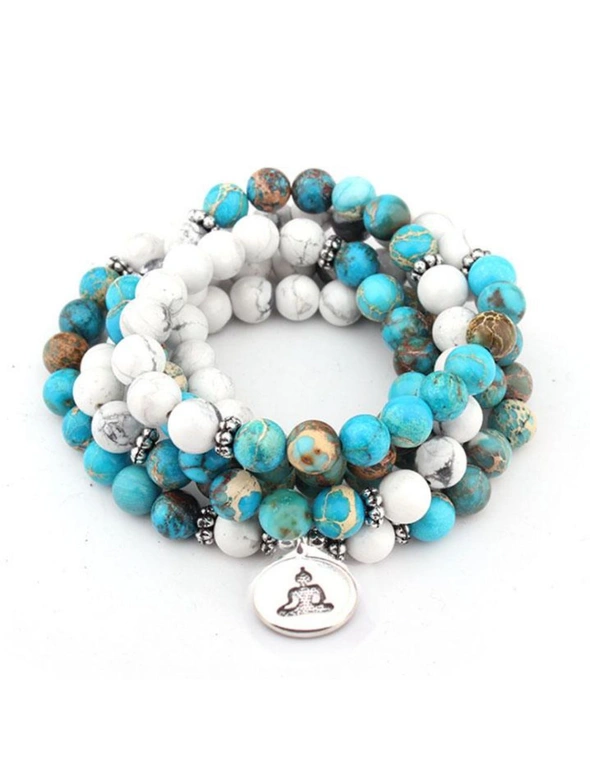 Natural Stone Mala Bracelet 108 Beads Mala Wrap Jewellery, hi-res image number null