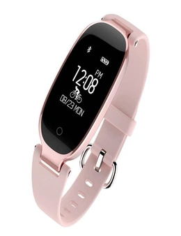Pink Smart Wrist Band Fitness Tracker Heart Rate Monitor Bracelet - Pink