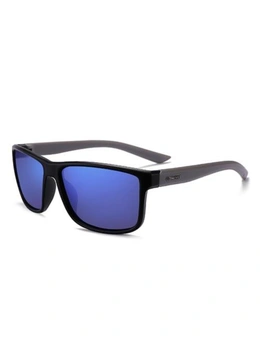 Polarking Black Fashion Frames Blue Lens Polarized Sunglasses Eyewear For Men - Standard