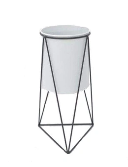 Iron Metal Flower Pot In Stand Modern Nordic Home Decor - Black - Large - Triangle