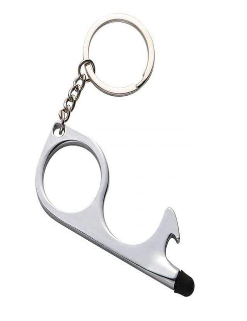 Multi-Purpose Touch Tool Hygienic No-Contact Keychain - Gold, hi-res image number null