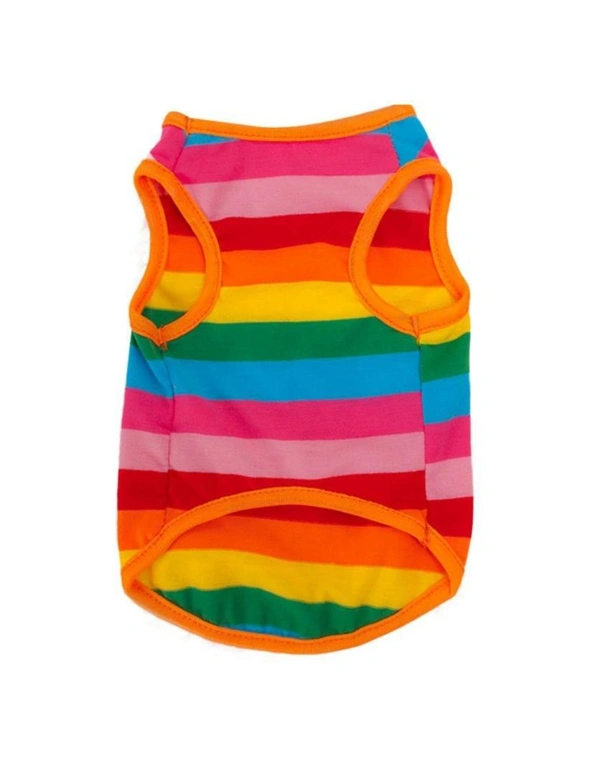 Rainbow Summer Stripes Dog Tank Top Pet Clothing, hi-res image number null