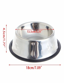 Stainless Steel Dog Bowls Pet Feeding Equipment - 15Cm - Plain